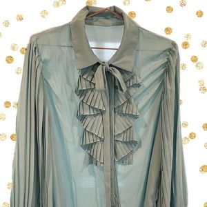 Turquoise Chiffon Blouse